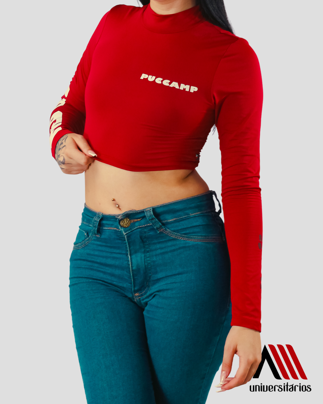 Cropped Gola Alta  Manga longa 
